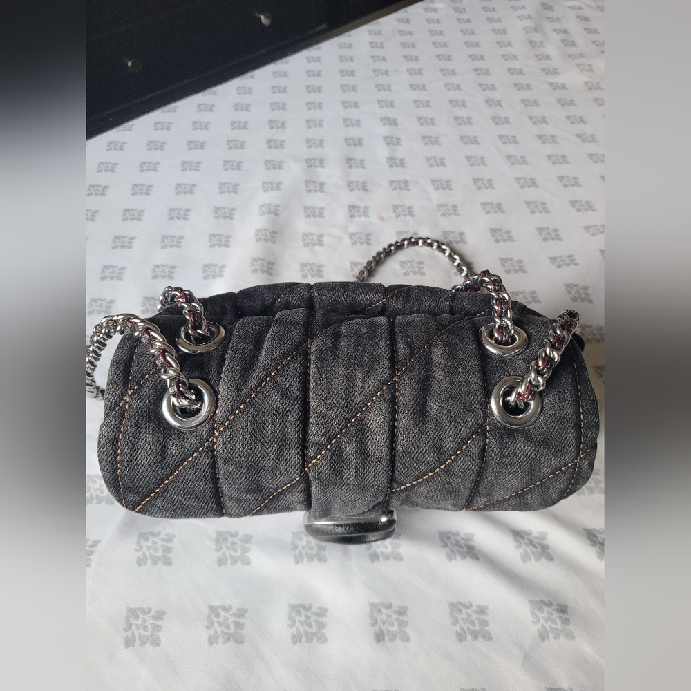 Coach Quilted Black Denim Tabby 20 Shoulder and Crossbody Bag - Picture 14 of 16
